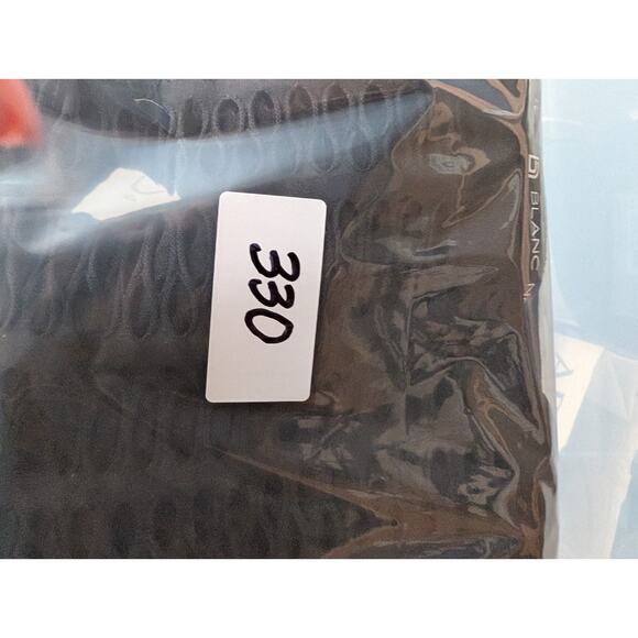 Blanc Noir Linear Mesh Cut Out Open Weave Black Athleisure Lounge Shirt Small - Picture 12 of 13